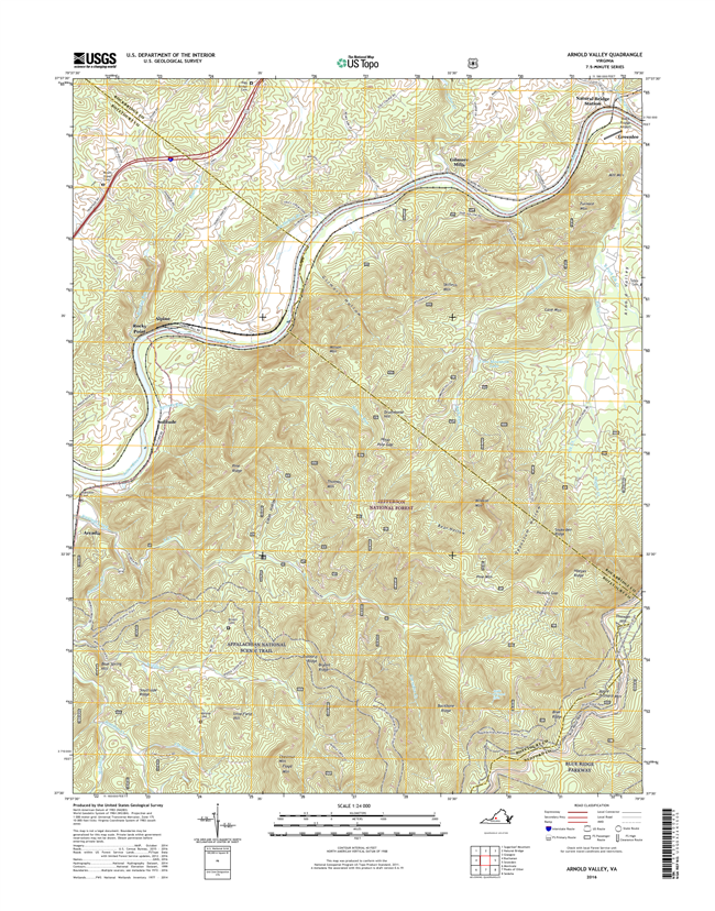 Arnold Valley Virginia  - 24k Topo Map