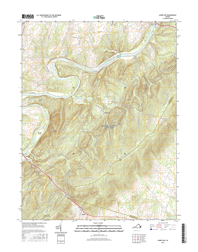 Ashby Gap Virginia  - 24k Topo Map