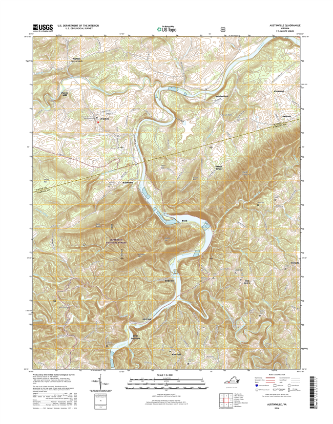 Austinville Virginia  - 24k Topo Map