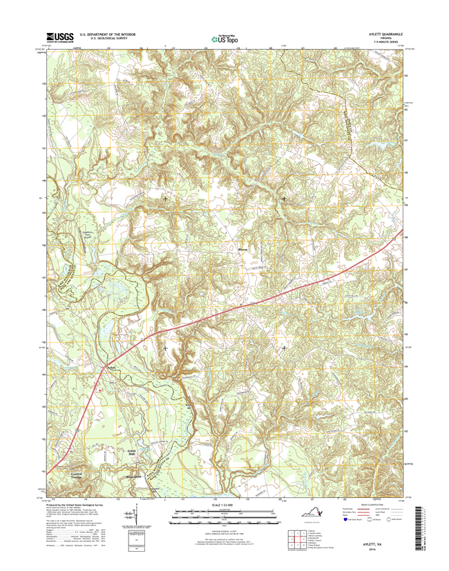 Aylett Virginia  - 24k Topo Map