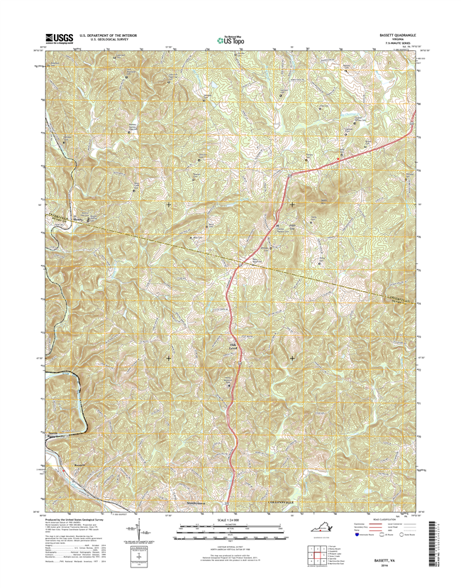 Bassett Virginia  - 24k Topo Map