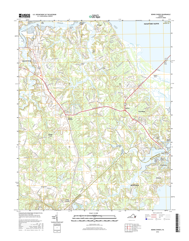 Benns Church Virginia  - 24k Topo Map