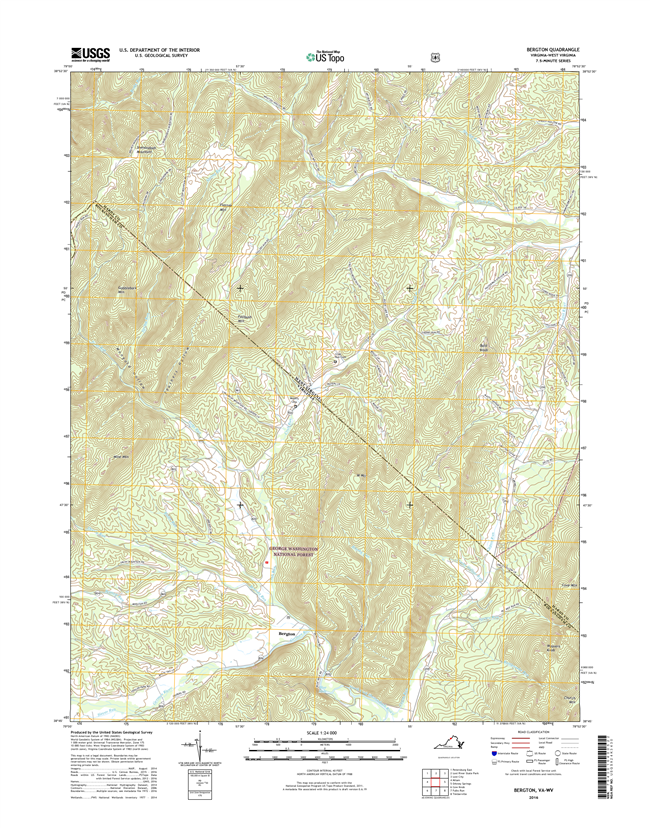 Bergton Virginia - West Virginia - 24k Topo Map