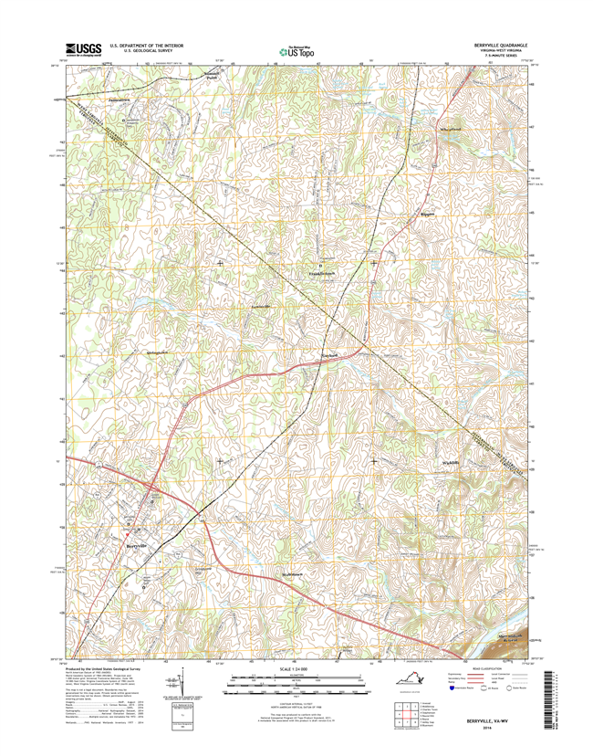 Berryville Virginia - West Virginia - 24k Topo Map