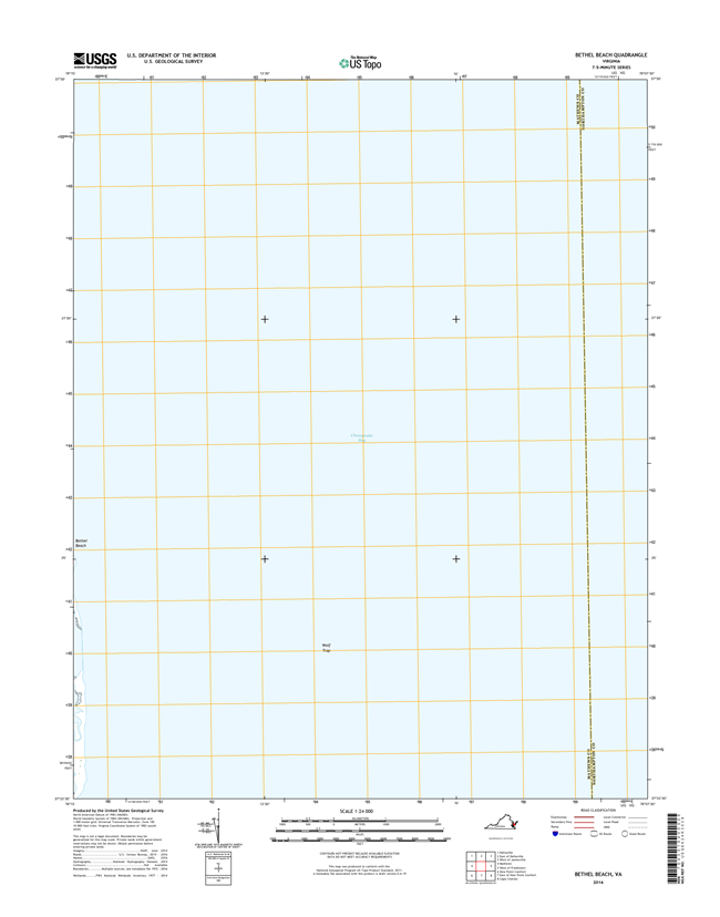 Bethel Beach Virginia  - 24k Topo Map