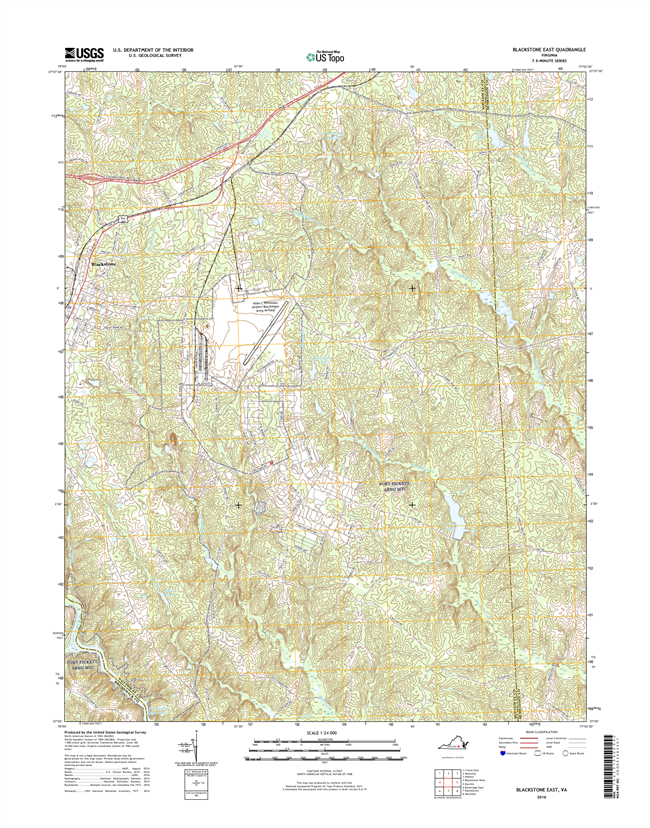 Blackstone East Virginia  - 24k Topo Map