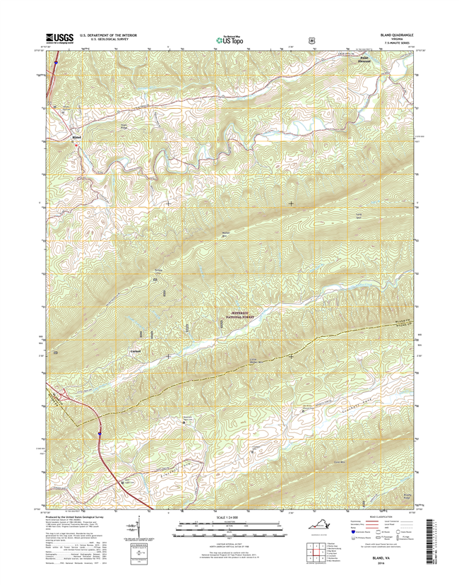 Bland Virginia  - 24k Topo Map