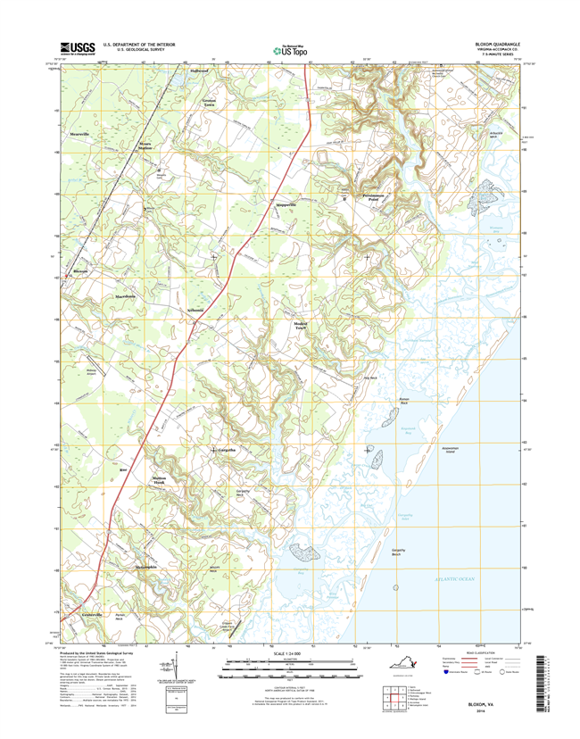 Bloxom Virginia  - 24k Topo Map