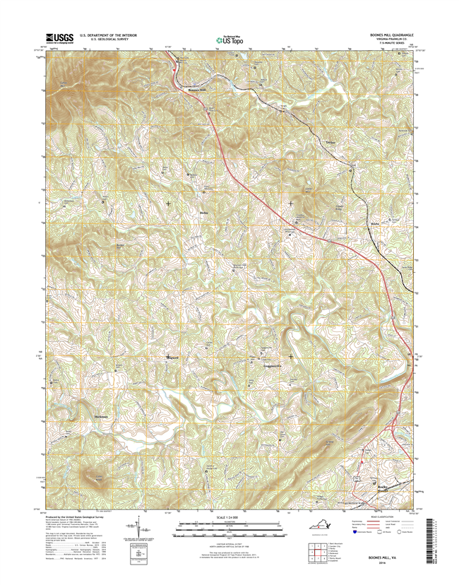 Boones Mill Virginia  - 24k Topo Map