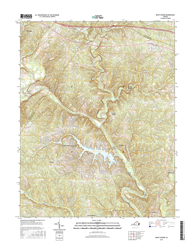 Boyd Tavern Virginia  - 24k Topo Map