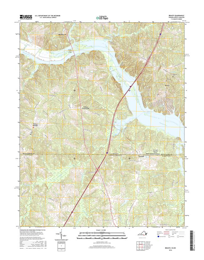 Bracey Virginia - North Carolina  - 24k Topo Map