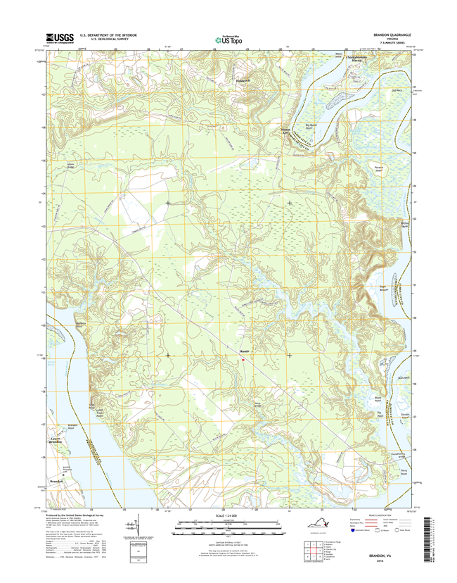 Brandon Virginia  - 24k Topo Map
