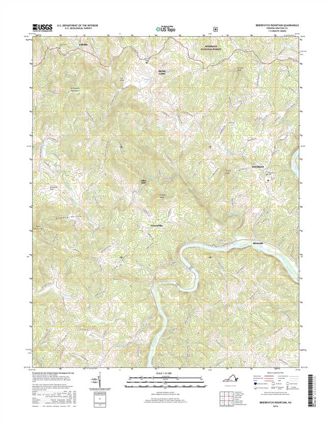 Brierpatch Mountain Virginia  - 24k Topo Map