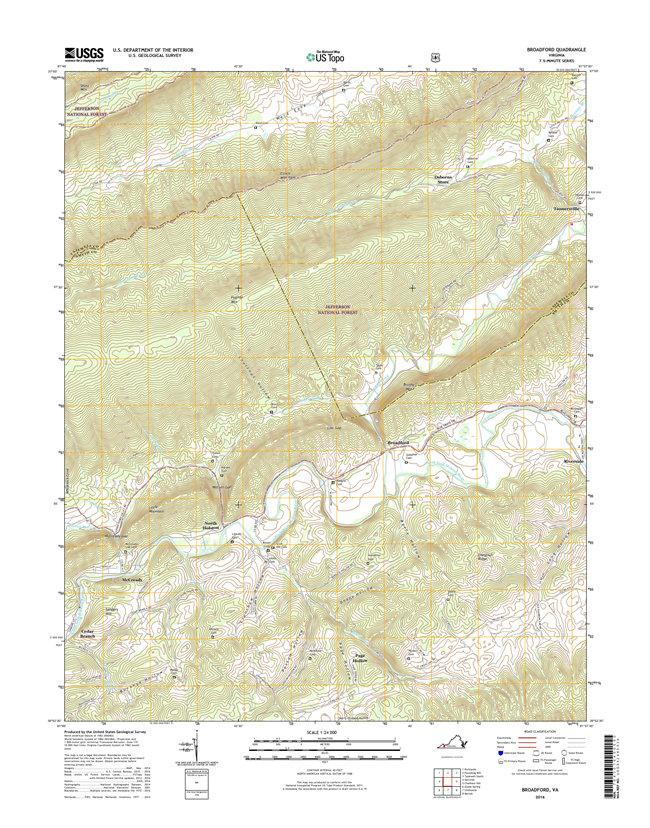 Broadford Virginia  - 24k Topo Map