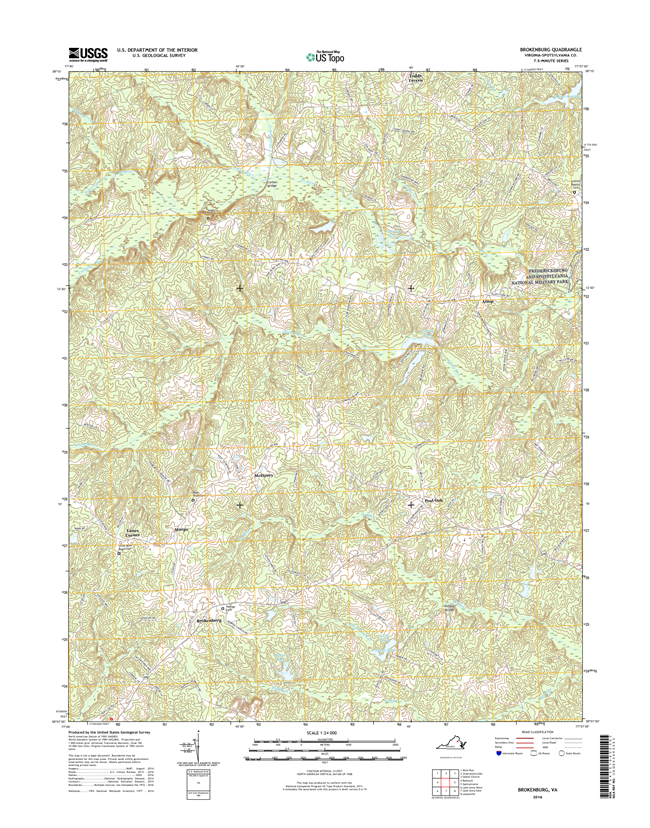 Brokenburg Virginia  - 24k Topo Map