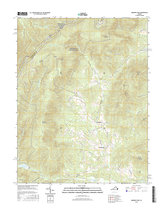 Browns Cove Virginia  - 24k Topo Map