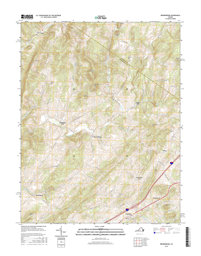 Brownsburg Virginia  - 24k Topo Map