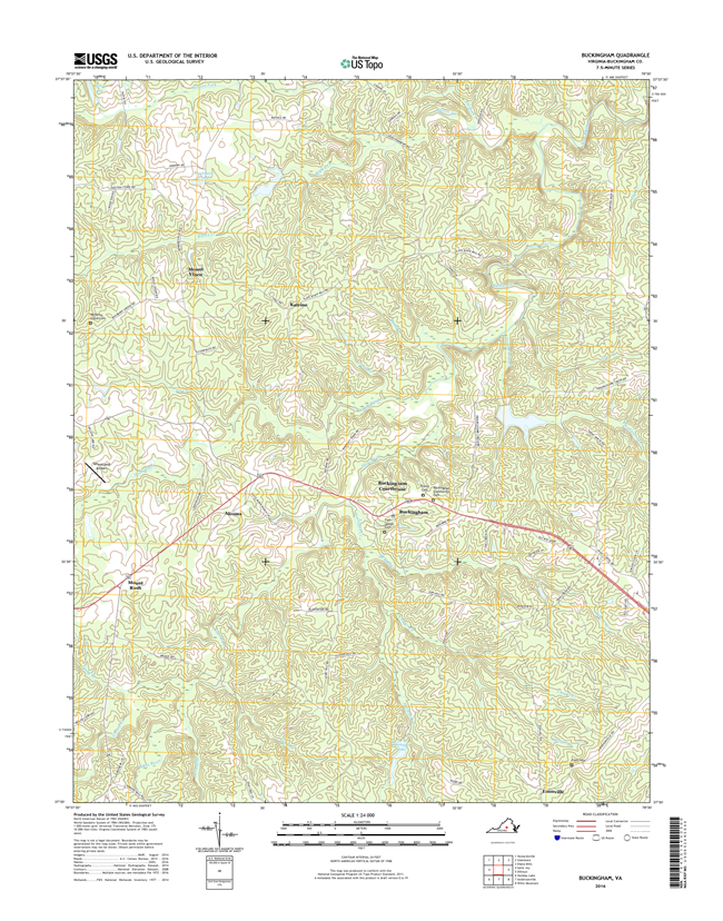 Buckingham Virginia  - 24k Topo Map