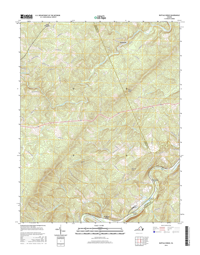 Buffalo Ridge Virginia  - 24k Topo Map