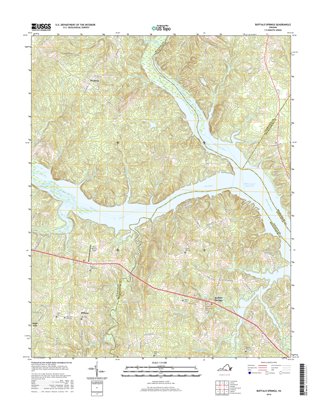 Buffalo Springs Virginia  - 24k Topo Map