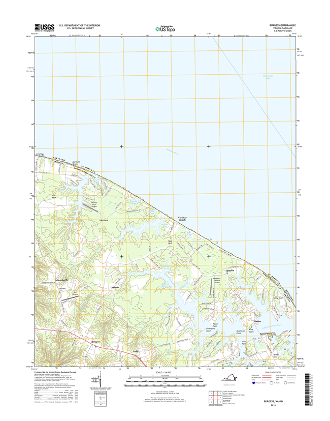 Burgess Virginia - Maryland - 24k Topo Map