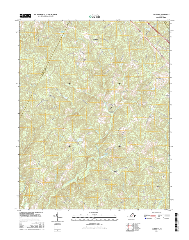 Caledonia Virginia  - 24k Topo Map