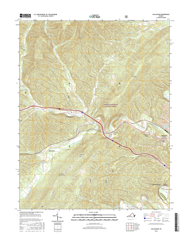 Callaghan Virginia  - 24k Topo Map