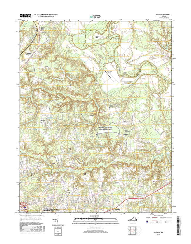 Studley Virginia  - 24k Topo Map