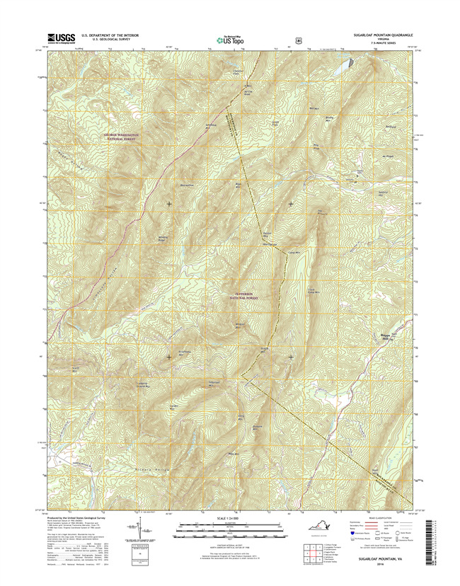 Sugarloaf Mountain Virginia  - 24k Topo Map