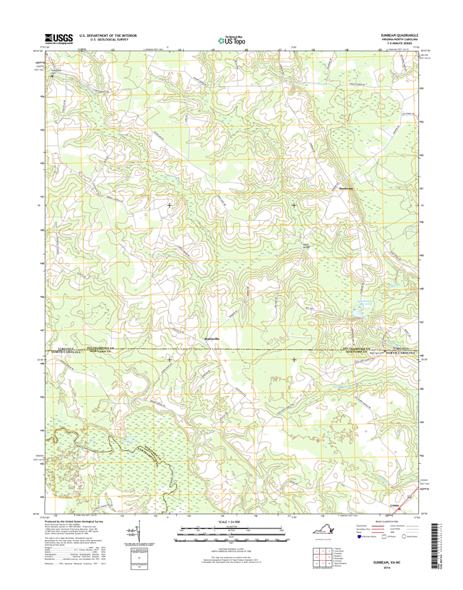 Sunbeam Virginia - North Carolina  - 24k Topo Map