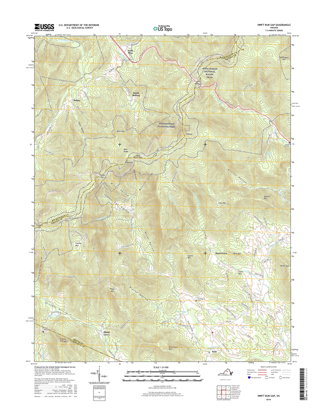 Swift Run Gap Virginia  - 24k Topo Map