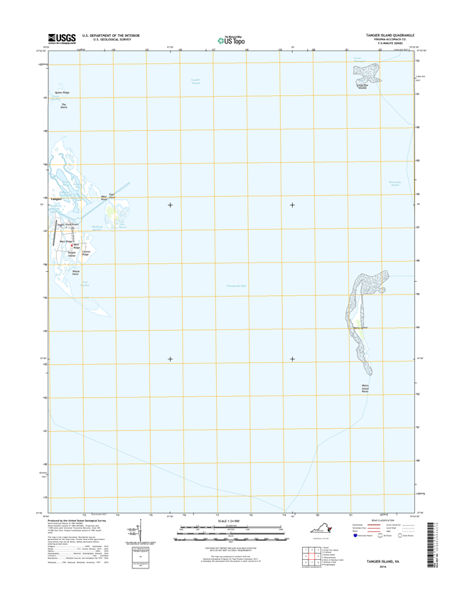 Tangier Island Virginia  - 24k Topo Map