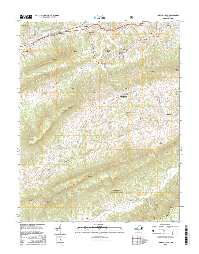 Tazewell South Virginia  - 24k Topo Map