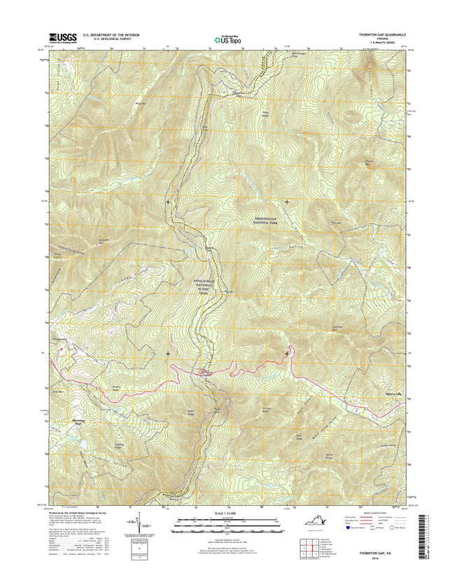 Thornton Gap Virginia  - 24k Topo Map