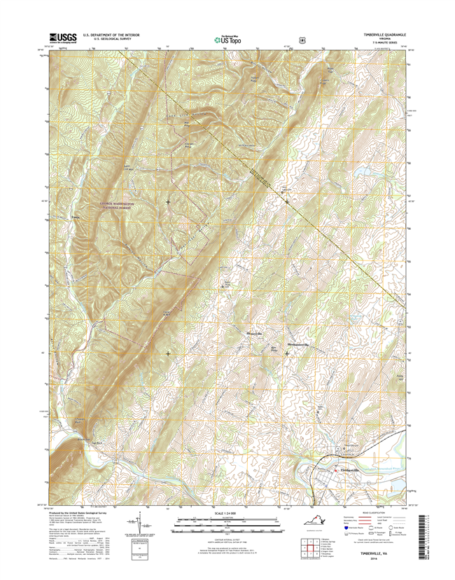 Timberville Virginia  - 24k Topo Map