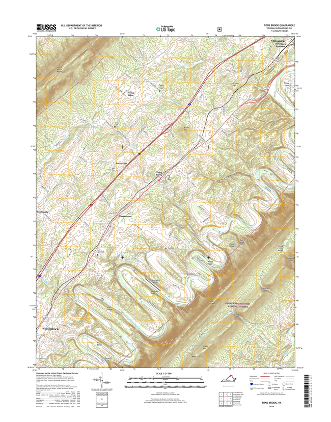 Toms Brook Virginia  - 24k Topo Map