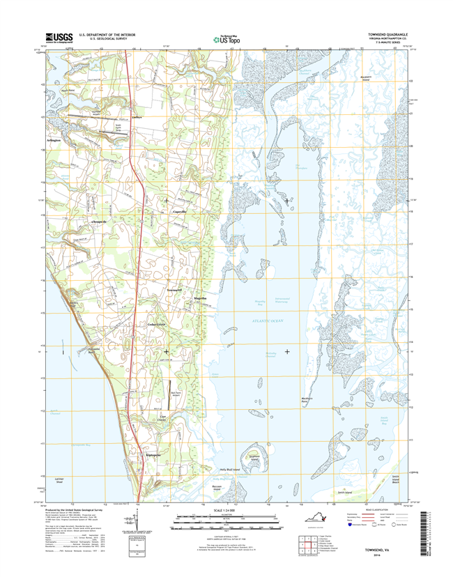 Townsend Virginia  - 24k Topo Map