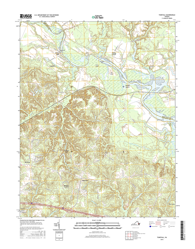 Tunstall Virginia  - 24k Topo Map