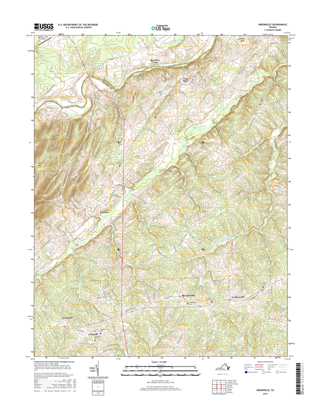 Unionville Virginia  - 24k Topo Map