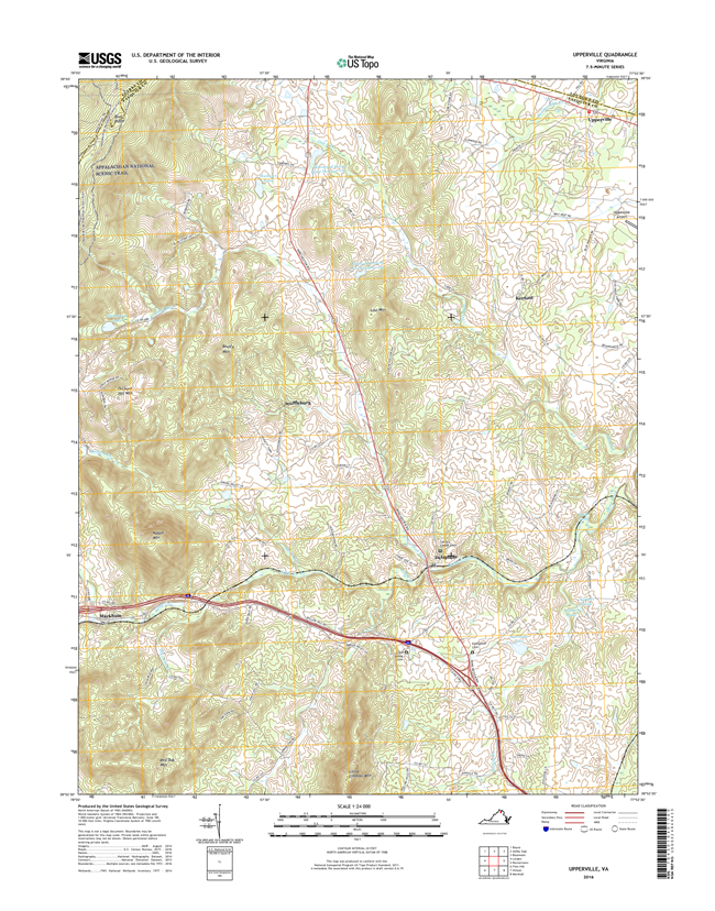 Upperville Virginia  - 24k Topo Map