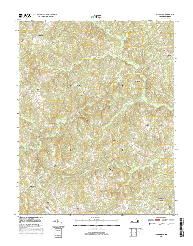 Vernon Hill Virginia  - 24k Topo Map