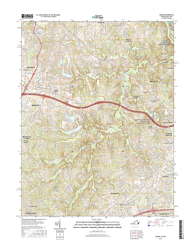 Vienna Virginia - Maryland - 24k Topo Map