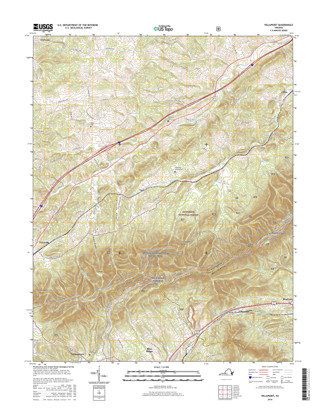 Villamont Virginia  - 24k Topo Map