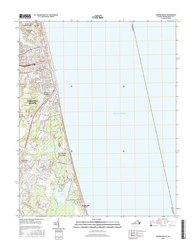 Virginia Beach Virginia  - 24k Topo Map