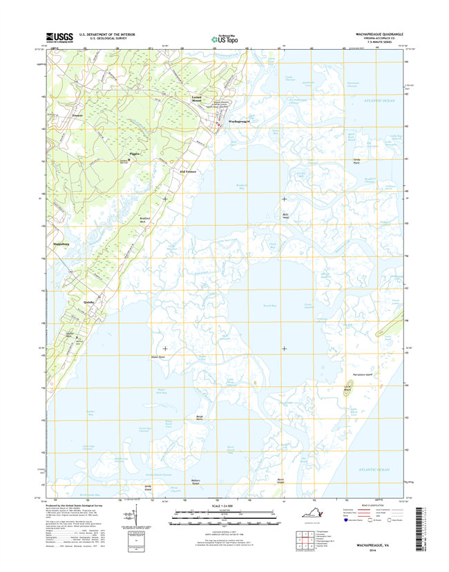 Wachapreague Virginia  - 24k Topo Map