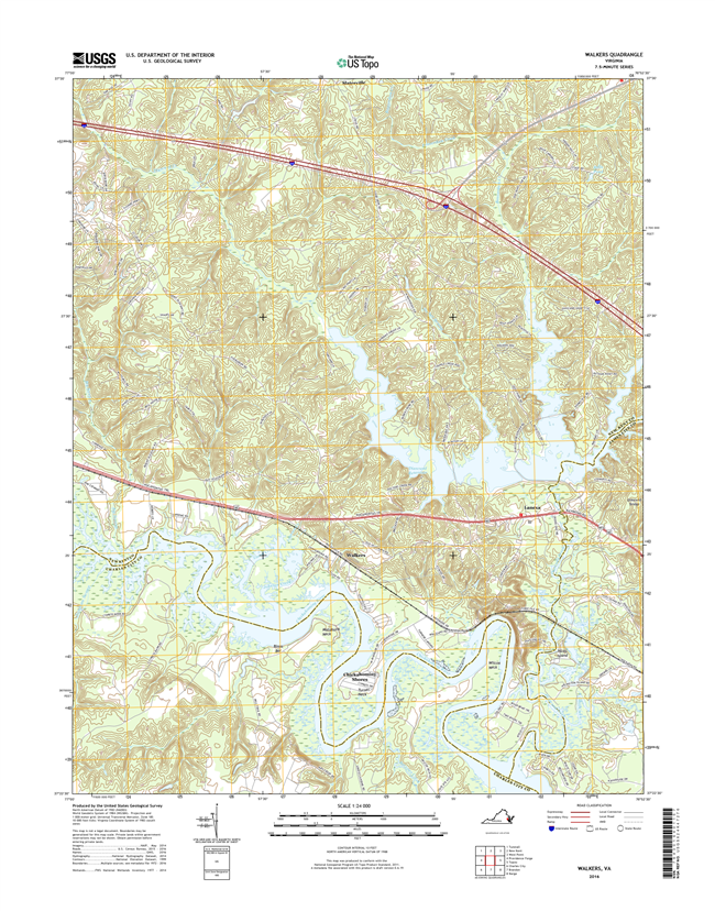 Walkers Virginia  - 24k Topo Map