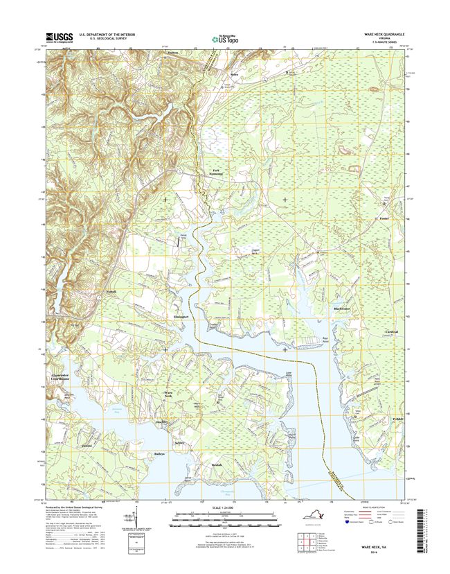 Ware Neck Virginia  - 24k Topo Map