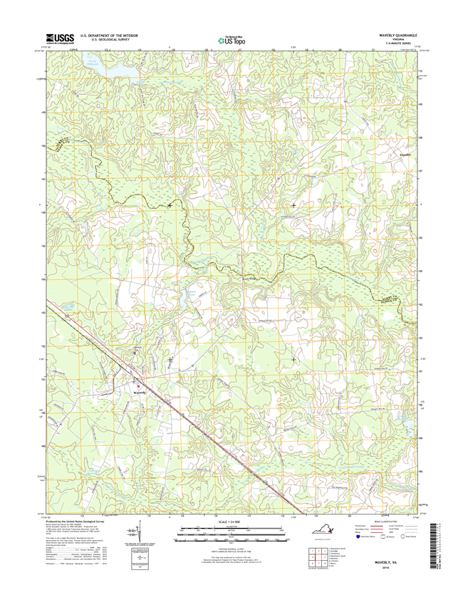 Waverly Virginia  - 24k Topo Map
