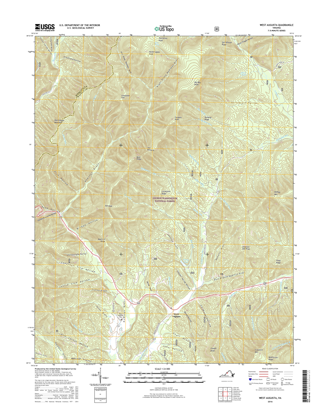 West Augusta Virginia  - 24k Topo Map