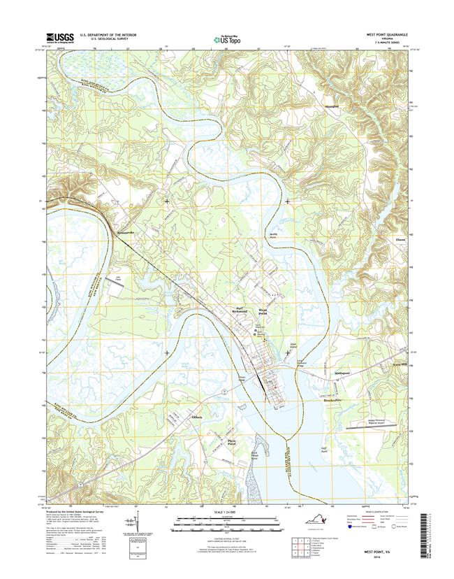 West Point Virginia  - 24k Topo Map